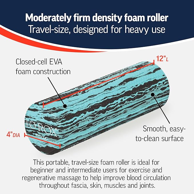 OPTP Lo Rox Travel-Size Foam Roller for Physical Therapy, Pilates, Exercise, and Self-Massage, by Fascia and Alignment Expert Lauren Roxburgh – Moderate Density