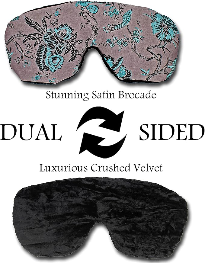 Handmade Weighted Sleep Eye Mask Yoga Pillow - Flax Seed Fill - Lavender Scented - Birds in Paradise - TEMFL-BP
