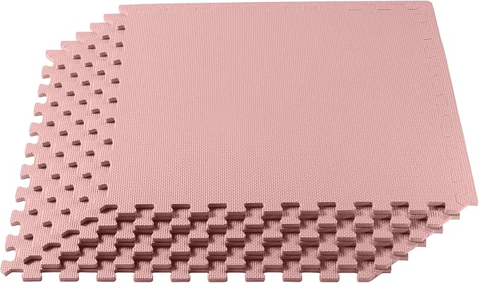 We Sell Mats 3/8" Thick Multipurpose EVA Foam Exercise Floor Mat, Interlocking Tiles, Anti-Fatigue for Home or Gym