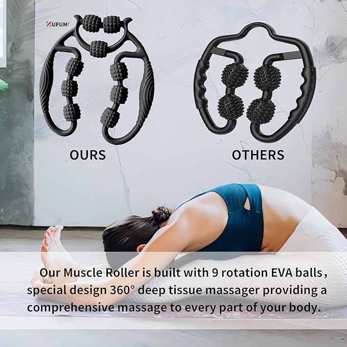 Premium Foam Roller,Muscle Roller,Deep Tissue Massager for Legs,Arms,Neck,Calves,Thighs,Back,Tennis and Golfer Elbow,Relieve Muscle Soreness,Stiffness and Tightness (Blue)