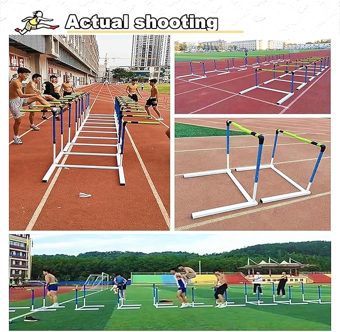 Track and Field Hurdles Metal Practice Hurdles,Height Adjustable Sports Training Hurdle-1/2/ 4pcs Track and Field Equipment, Speed Hurdles, Track Hurdle，Practice(4pcs)