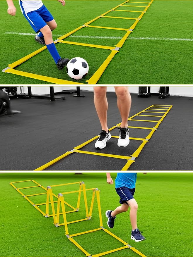 Tangle-Free Agility Ladder for Kids/Athletic – Multi-Use Speed Training Ladder for Footwork Drills/Football/Soccer/Boxing - Agility Equipment for Workout/Exercise/Fitness – 10 Rung