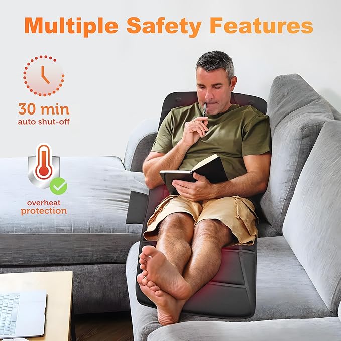 CILI Full Body Massage Mat with Heat, Vibration Back Massage Pad, Full Body Massager for Bed Chair Sofa, Massage Mattress Pad