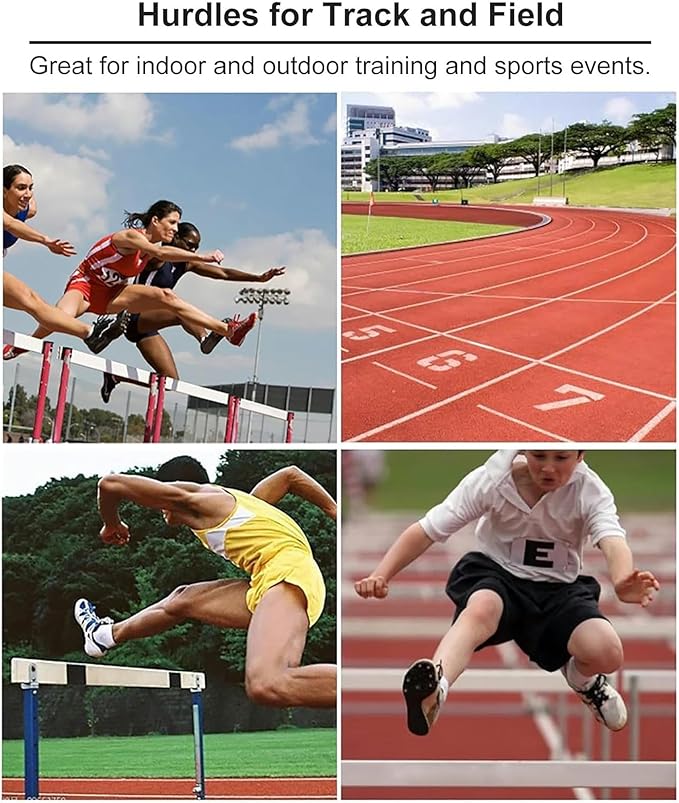 Metal Agility Speed Hurdles, Adjustable Height Track and Field Hurdles, Athletic Workout Obstacles Bar, Portable Sport Training Pole Set (Size : 55-75cm (21.6-29.5"))