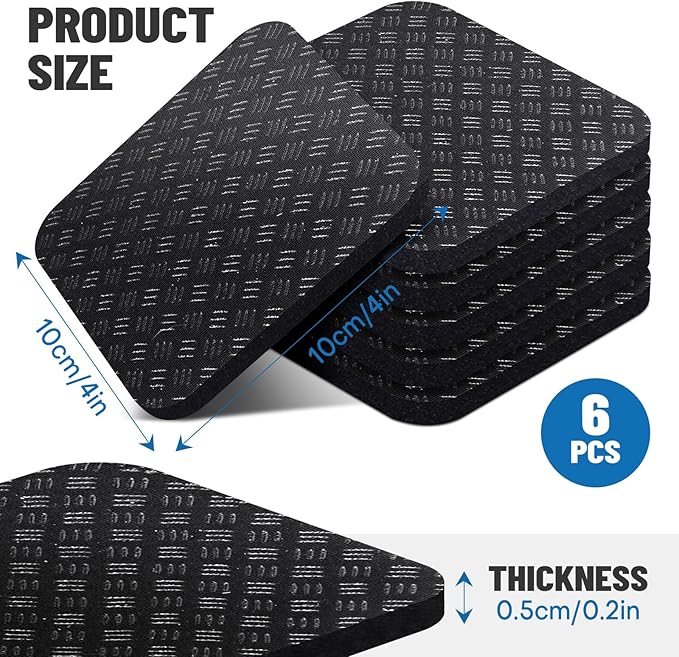 Treadmill Mat Pads 4PCS- Double-Sided Non-Slip - Anti Vibration Mat for Treadmill, Walking Pad, Exercise Bike - Hardwood Floors Protection