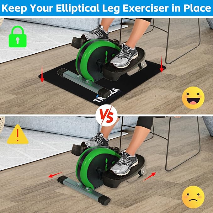 Non-Slip Workout Mat for Under Desk Elliptical Machine, Mats for Exercise Equipment, Suitable for Electric Seated Foot Pedal Exerciser, Enhanced Stability & Floor Protection