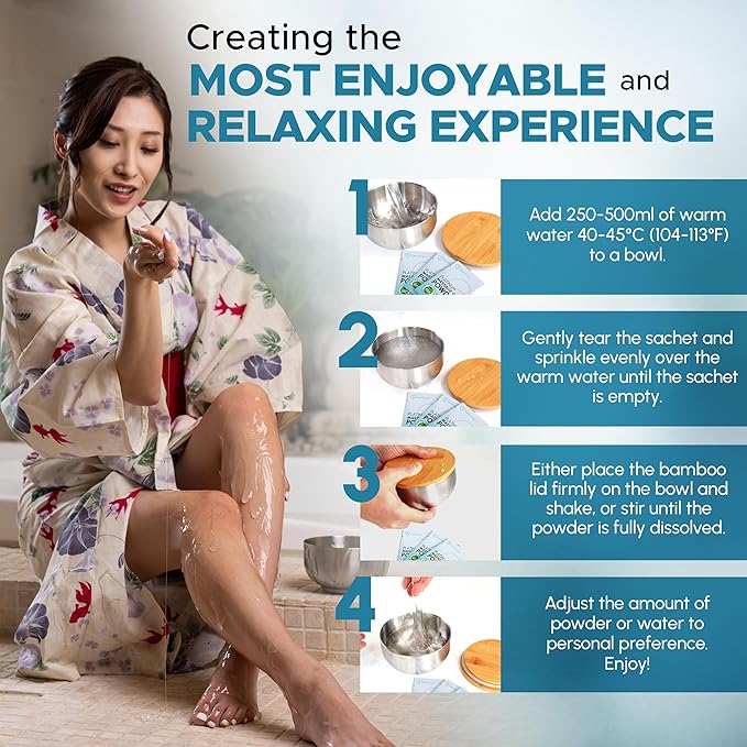 Premium Massage Gel Powder | Made in Japan | Paraben & Glycerine Free | 5g Travel Sachet Makes 16.9 fl oz