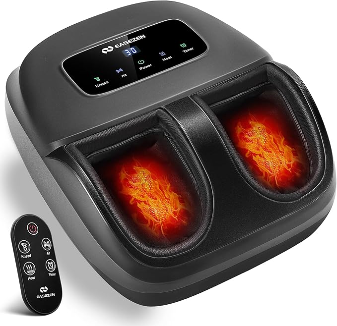 Shiatsu Foot Massager with Heat & Remote - 2026 Upgraded Deep Kneading Massage for Plantar Fasciitis, Neuropathy & Tired Feet | Fits Up to Size 14 | Perfect Gifts