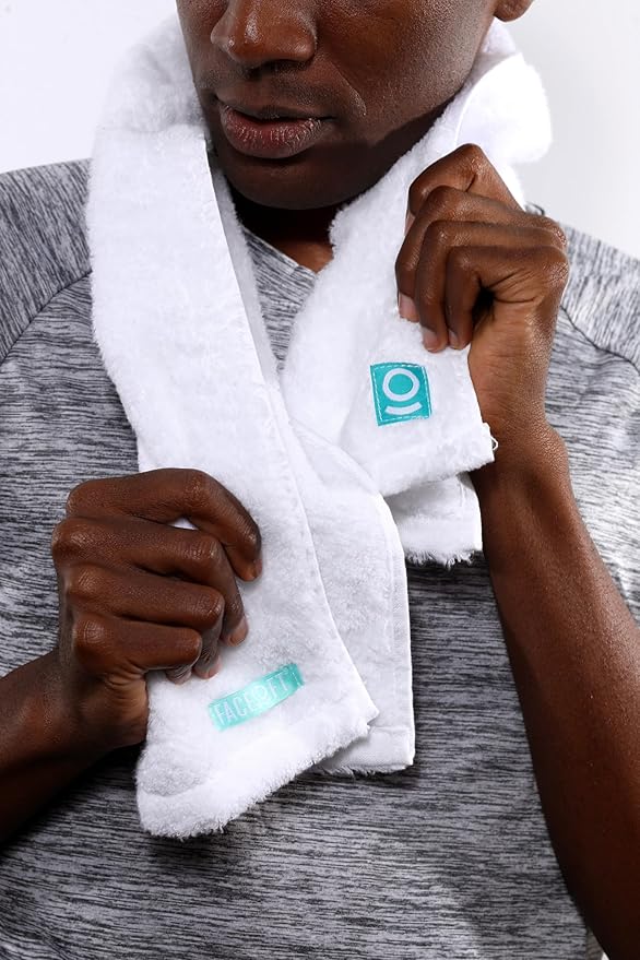 FACESOFT Eco Friendly Gym Towel for Working Out - Soft and Absorbent Cotton Exercise - No Synthetic Microfibers or Plastics - Sweat Towel for Gym, Fitness, Sports, Yoga - White - 1 Pc