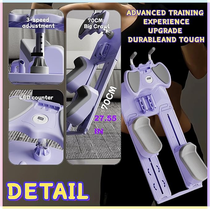 Crawling Training Machine Spine Twist & Stretch Trainer Effective Waist & Spine Workout, 3 Adjustable Height LED Counter 230kg Capacity,Detachable,for Full-Body Workout