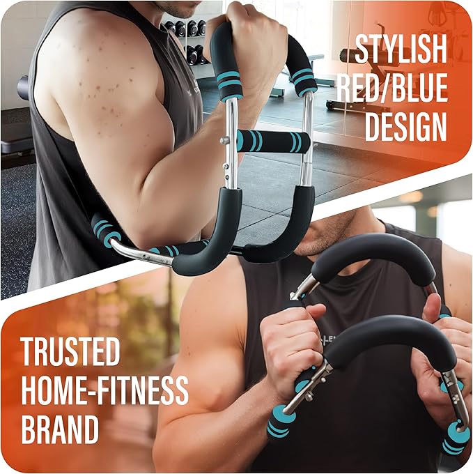 Adjustable Twister Arm Trainer, Chest Workout Equipment & Arm Trainer for Men & Women, 5-Level Resistance Home Gym Strength Training Device with Anti-Slip Grip and Steel Power Rods
