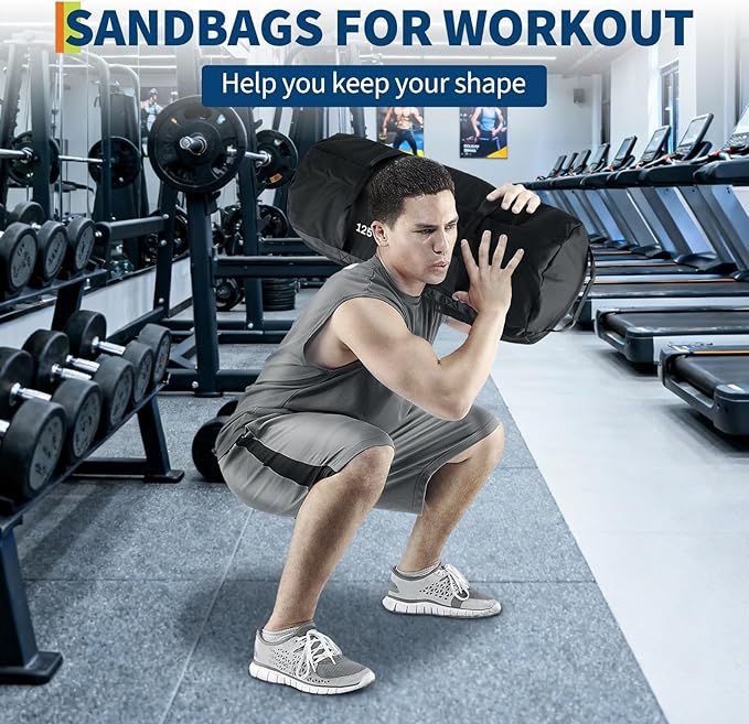 Sandbags for Workout,Adjustable Sand Bags for Fitness,Yoga, Strength Training and Full-Body Workouts,Black