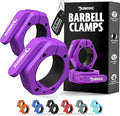 DMoose Fitness Barbell Clips 2 Inch (Pair) - Quick Release Olympic Barbell Clamps & Collars with Anti Slip TPR Grip for Secure Weightlifting and Powerlifting - Weight Clips for Bars at Home or Gym