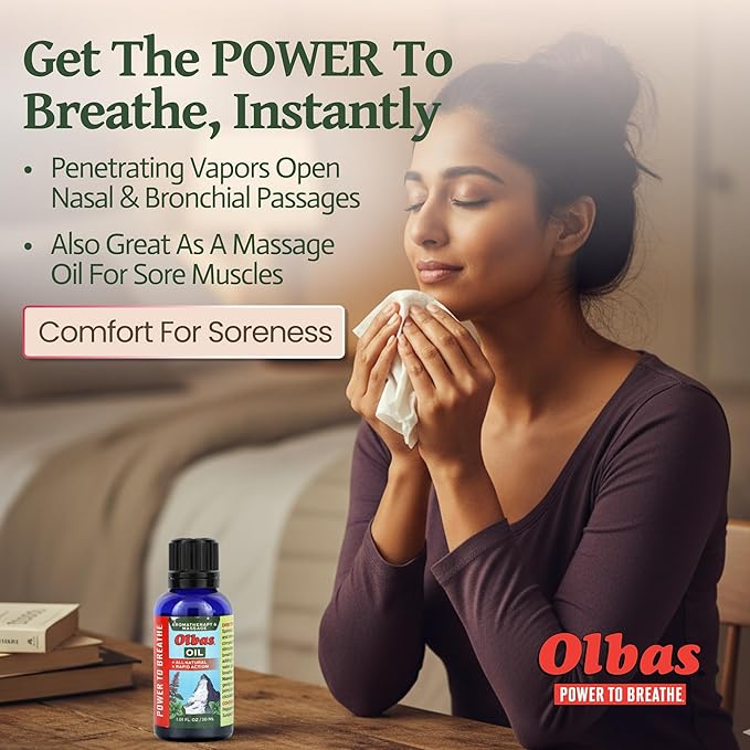 Olbas Massage and Aromatherapy Oil, 1.01 Fl Oz,body massage oil, Swiss Herbal Remedies with Pure Essential massage oils for muscle relaxing and soothing comfort for pain relief.
