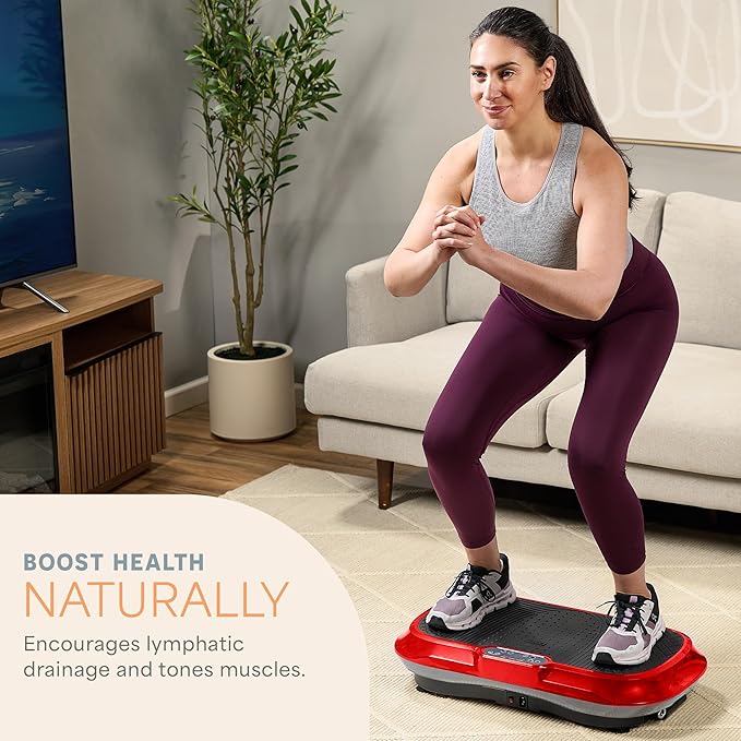 Lifepro Waver Vibration Plate Exercise Machine for Lymphatic Drainage, Muscle Activation, Full-Body Workout Vibrating Platform with Loop Bands, Fitness Equipment for Strength Toning & Fat Loss