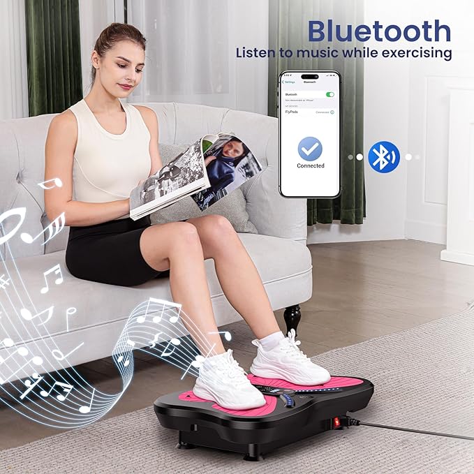 Vibration Plate Exercise Machine for Lymphatic Drainage, Vibration Machine for Full-Body Weight Loss Shaping, Vibrate Fitness Platform 400 Lbs & 200 Adjustable Speeds for Women Men Home