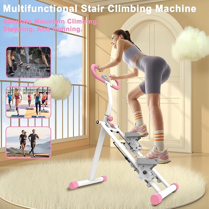 Stair Stepper for Home,Vertical Climber Workout Machine with Stable Frame and Adjustable Handlebar for Legs Workouts,Full-Body Cardio Workout Equipment for Women & Men