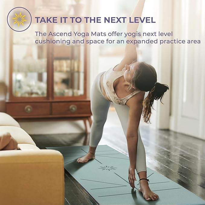 Ascend Yoga Mat - Premium 6mm Thick, 72" x 24", Solid or Reversible Print, Non Slip, Tear Resistant, Workout Mats for Pilates, Home, Studio, Fitness, Gym, Training, Floor Stretching