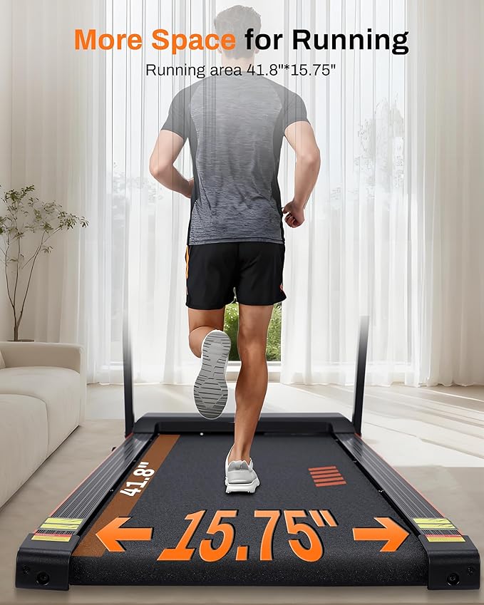 Treadmill with Incline, 3.0 HP Small Treadmills for Home with 300 LBS Capacity, Incline Walking Pad Treadmill with Handle Bar, LED Dispay, 24 Preset Programs, Water Bottle Holder, iPad Stand