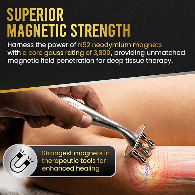 MagnetRX® Magnetic Therapy Massage Fork – Multi–Functional Magnetotherapy Pen for Emotion Code Magnets, Meridian Massage Tool & Body Healing Magnets – Magnetoterapia Fisioterapia Portatil Aparatos