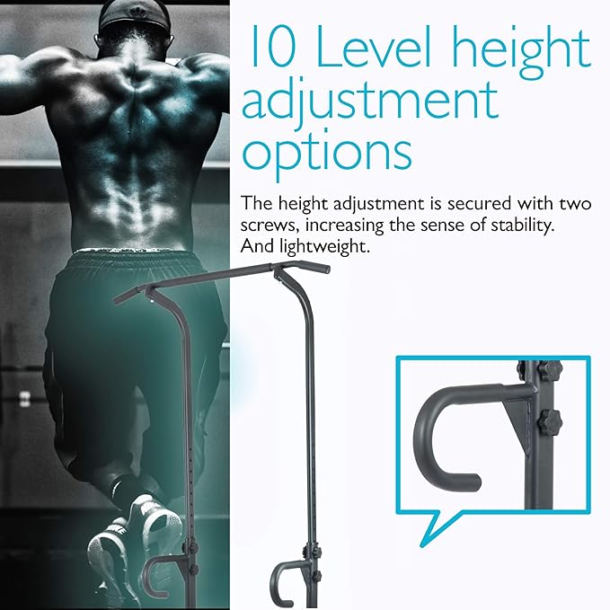 BODYTECH Power Tower Dip Station for Home Gym Workout, Fitness. Pull up Bar Stand for Muscle Training. 330LBS Black BTS91NH006A