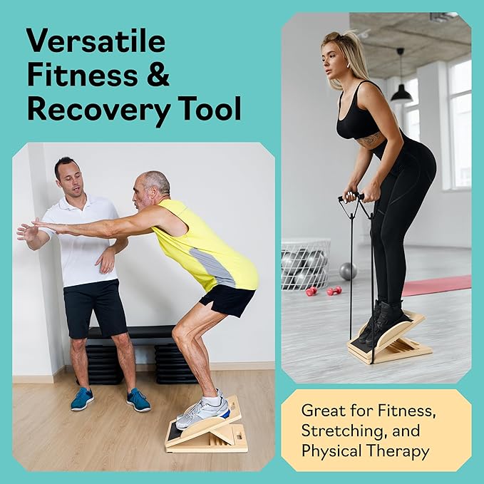 Slant Boards for Exercise – Slant Board with 6 Incline Angles – Transforms Into a Balance Board – Premium Calf Stretcher and Wobble Board for Effective Calf Stretching and Squats