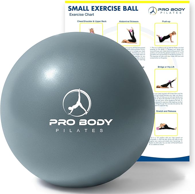 ProBody Pilates Ball 9 Inch - Small Exercise Ball for Stability, Barre, Core, Ab Workouts, Yoga, & Physical Therapy