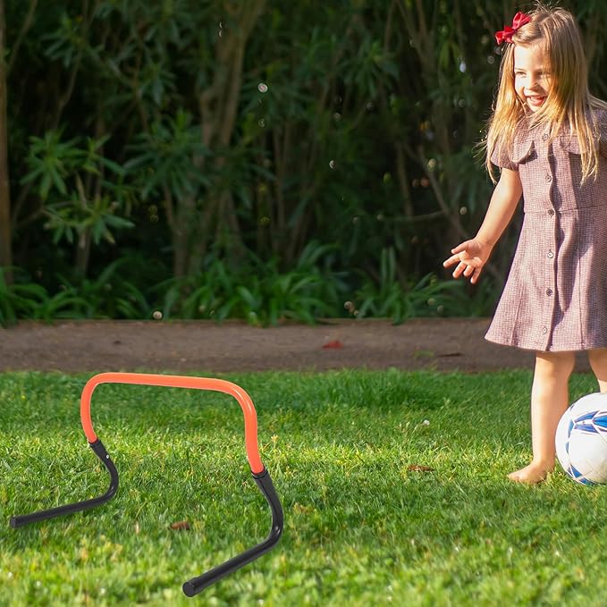 STOBAZA Wear-Resistant Adjustable Agility Hurdles Plastic Training Equipment for Soccer Football Baseball Athletes with Stable Base for Speed and Footwork Drills