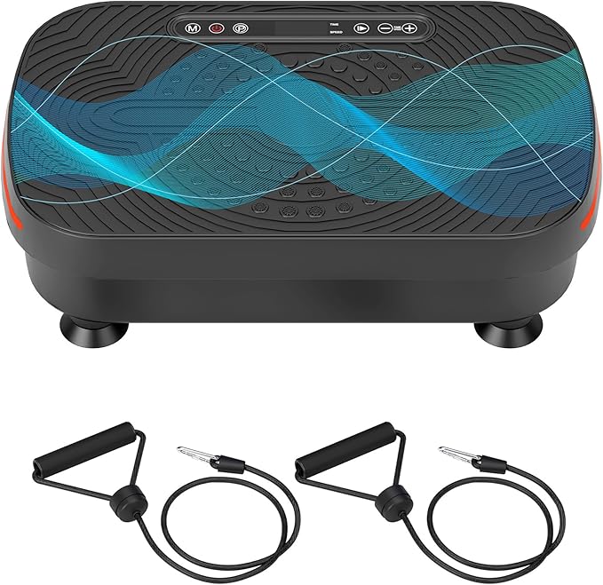 Vibrating Plate Exercise Machine, Vibration Plate for Lymphatic Drainage with Resistance Bands, 99 Speed Levels, Whole Body Shaker, for Weight Loss Fat Burner for Women Men