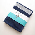 Luzia Striped Workout Towel for Sweat (Pack of 2) - Premium Quality 100% Turkish Cotton - Lightweight and Super Absorbent for Exercise, Sports, Workout, Fitness, Gym, Yoga, Running (Blue)