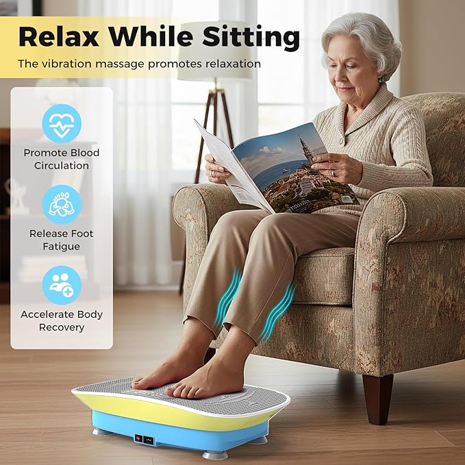 GYMAX Vibration Plate Exercise Machine, Vibration Plate with 10-Level Intensity, LED Display & Remote Control, Body Vibrating Plates Stand Shaking Platform Fat Burning Machine
