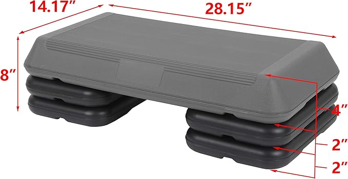 HomGarden 28.15" & 43" Adjustable Workout Aerobic Stepper in Fitness & Exercise Step Platform Trainer Stepper