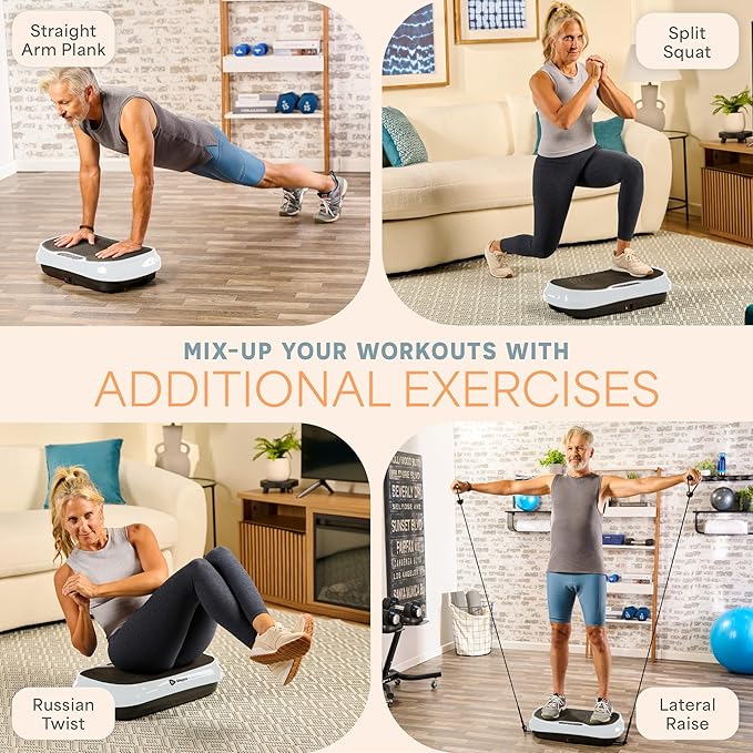 Lifepro Vibration Plate for Lymphatic Drainage – Whole Body Vibrating Platform Exercise Machine for Muscle Toning & Recovery with Remote Max Load 260 lb