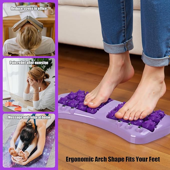 Roller Foot Massage, Shiatsu Acupuncture Massage, Reflexology Tool, Foot Massager Roller, Plantar Fasciitis Relief, Heel, Arch, Muscle Aches, Foot Pain, Stress Relief - Relaxation Gifts for Women, Men