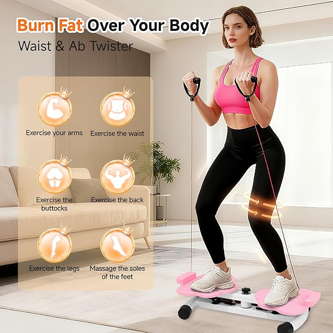 Waist Twisting Machine, Ab Twister Board, Waist Twister, Waist Twisting Fitness Tool, Waist Twister for Women Belly Fat - Ultra-Quiet 20dB Home Fitness Board with Foot Massage