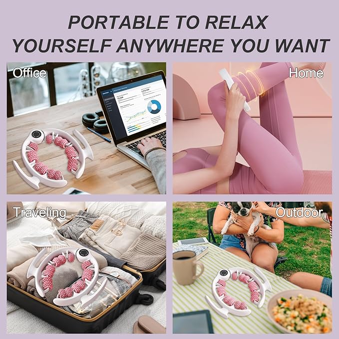 COSTWELL Cellulite Massager, Cellulite Remover Muscle Roller,360° Deep Tissue Massager for Leg, Neck,Calves, Arm,Thighs, Back,Manual Massager Foam Roller Fascia Massage Tool for Muscle Relieve. (Pink)