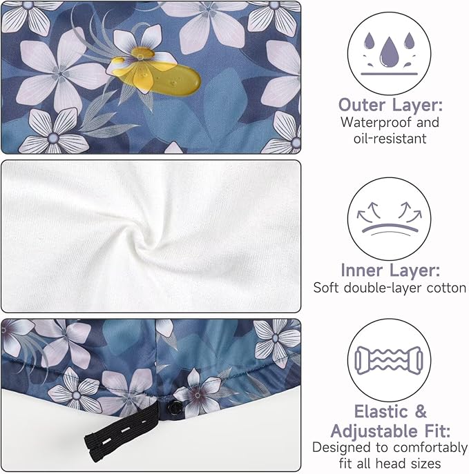Castor Oil Pack Wrap Overnight Hair Wrap for Sleep Reusable Hair Cap Cover (Oil Not Included)