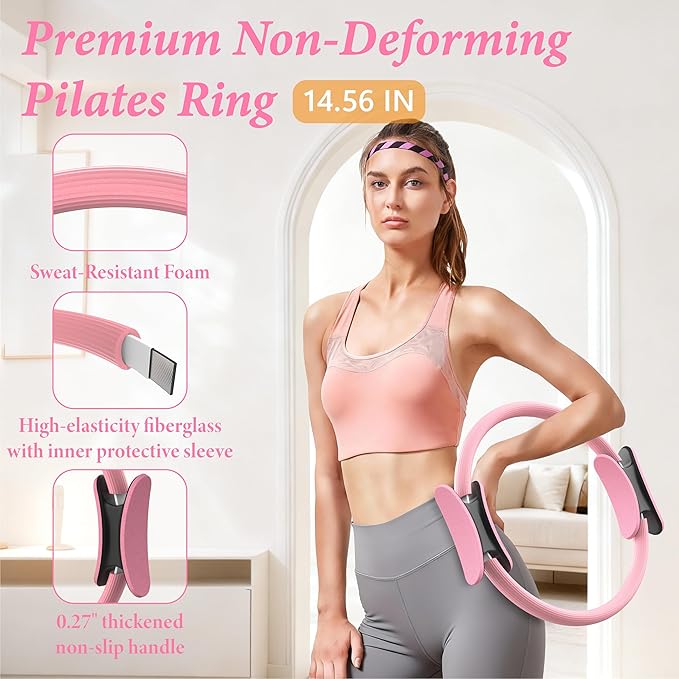 Pilates Kit for Home Workouts, Pilates Equipment Ring and Ball Set, Pilates Essentials Kit for Women, Home Pilates Workout Kit, Pilates Starter Kit for Women at Gym Studio Travel