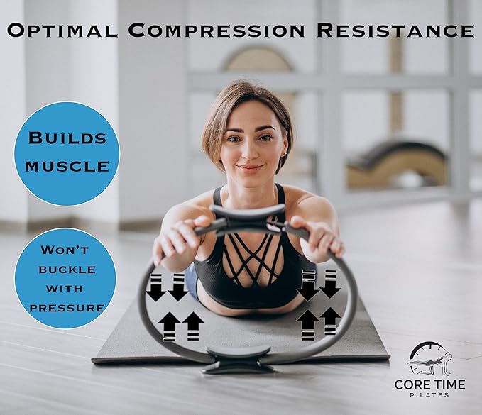 Pilates Ring and Exercise Guide- 25 Magic Circle Exercises Included- Photos and Videos by Pilates Instructor- Full Website Access Included - with Resistance Band and Bag.