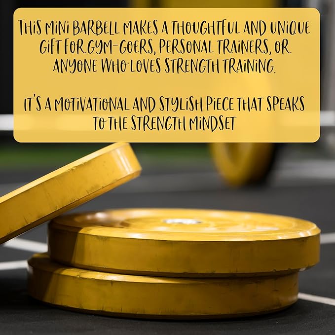 Mini Barbell – Ultimate Gym-Inspired Desk or Shelf Accessory with Removable Weight Plates | Miniature Weightlifting Fitness
