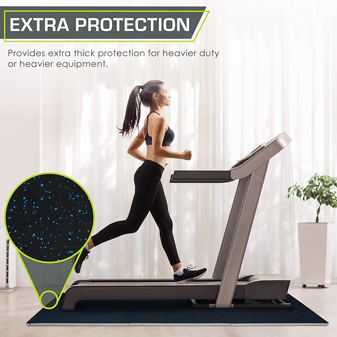 ProsourceFit Rubber Top Exercise Puzzle Mat ½-inch or ¾-inch, EVA Foam Interlocking Tiles for Home Gym Protective Flooring for Equipment and Workouts, Available in 24 SQ FT or 48 SQ FT