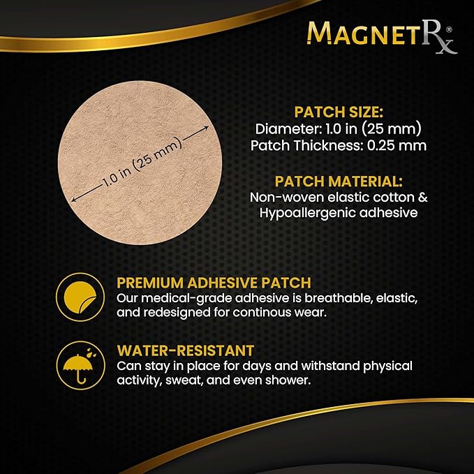 MagnetRX Replacement Adhesive Patches for Small Magnetic Patches – Premium Round Bandage Spot Magnet Pad Refills (50 Pack – Magnets Not Included)