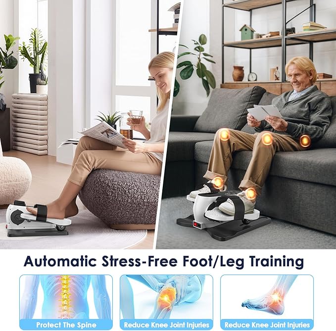 2025 New Under Desk Elliptical Machine,Portable Seated Pedal Exercise Machine for Seniors, 12 Adjustable Speed Elipse Leg Exerciser with Remote Control,Quiet Foot Exercise Machine for Home Office