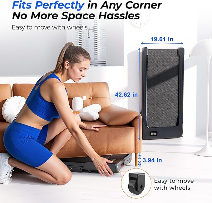 SupeRun Walking Pad with Incline, Under Desk Treadmill, 3 in 1 Portable Treadmills for Home with Remote Control LED Display, 2.5 HP Quiet Mini Treadmill for Office Home Use, 300 Lbs Capacity