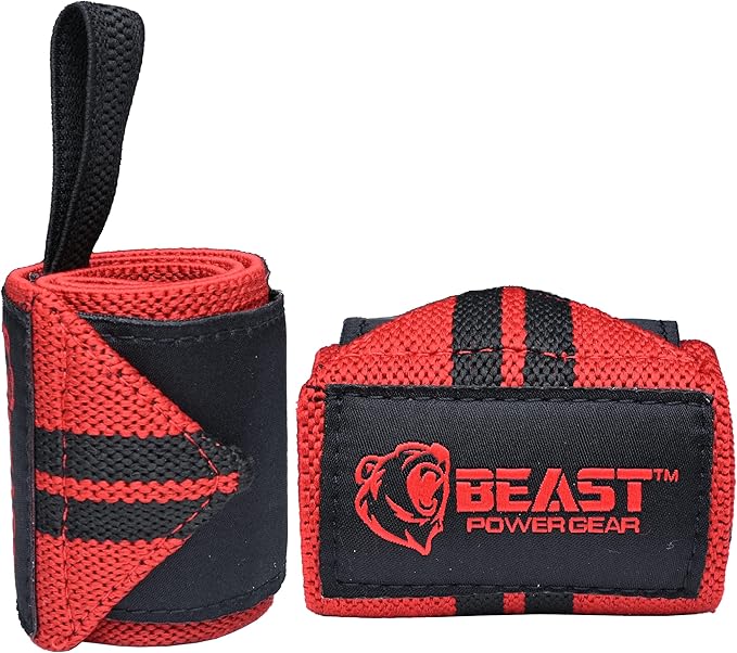 Beast Power Gear Wrist Wraps for Weightlifting 18” Premium Quality Wrist Support for Bodybuilding Heavy Duty Thumb Loop Powerlifting, Strength Training for Men and Women