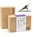 YIGUO Cork Yoga Blocks 2 Pack,Lavender Scented Yoga Blocks with Non-Slip Surface,Premium Yoga Accessories for Women & Men,9"x6"x3"