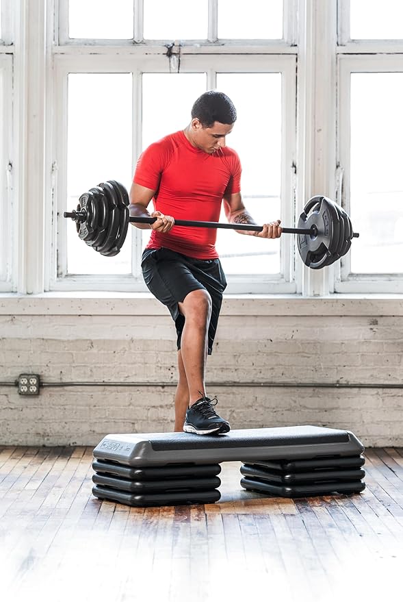 The Step Freestyle Grey Aerobic Platform, Health Club Size Steppers for Exercise