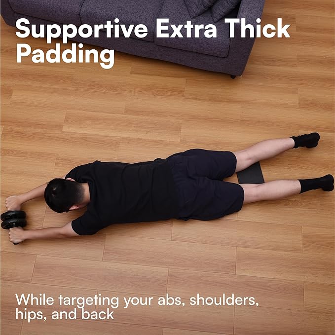 H&S Ab Roller Wheel For Abs Workout - Abdominal Core Exercise Equipment With Extra Thick Knee Pad Mat - w/Dual Glide Wheels - Abs Roller Wheel Home Workout - Abs Exercise Equipment