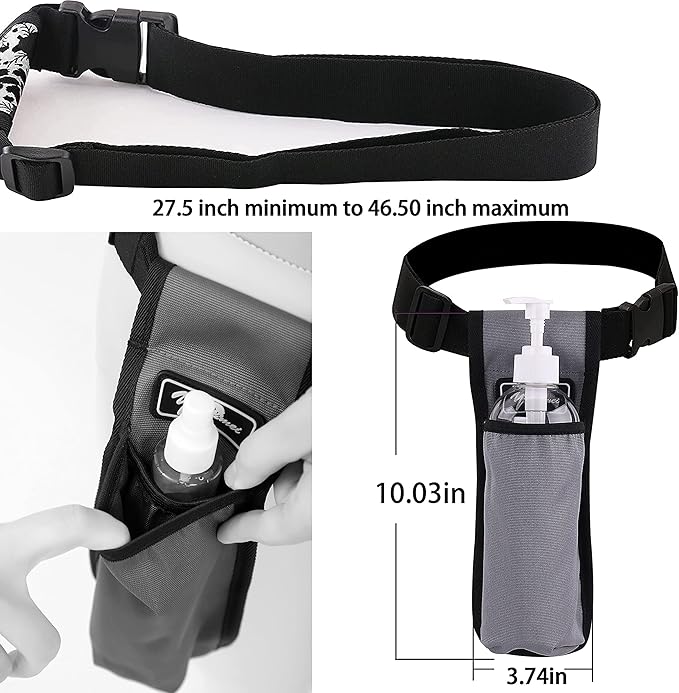 Massage Bottle Holster -2 Adjustable Massage oil Bottle Pack (Grey, 1 Bottle)