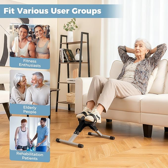 GYMAX Pedal Exerciser, Under Desk Bike Foldable with LCD Display for Arms & Legs Workout, Portable Mini Exercise Bike for Seniors Office Home Fitness